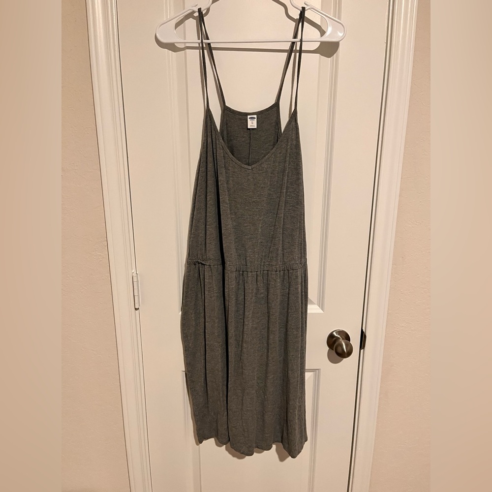 Grey spaghetti strap dress for summer